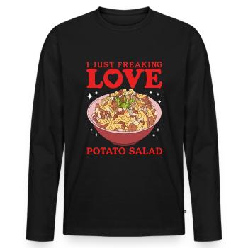 Potato Salad Potato Salad Gift - Men's Premium Organic Long Sleeve Shirt - black - Front - Nico (187cm)
