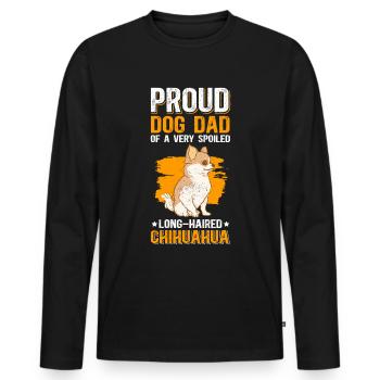 Langhaariger Chihuahua Dad Hundebesitzer Geschenk - Männer Premium Bio Langarmshirt - Schwarz - Vorne - Nico (187cm)