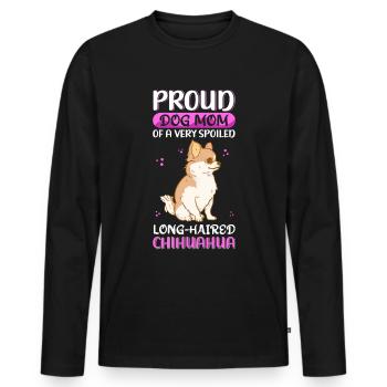 Langhaariger Chihuahua Mom Hundebesitzer Geschenk - Männer Premium Bio Langarmshirt - Schwarz - Vorne - Nico (187cm)