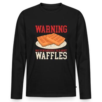 Gaufres Gaufres Lover Gaufre Cadeau - T-shirt manches longues Premium bio Homme - noir - Devant - Nico (187cm)