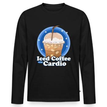 Café glacé Café glacé Cadeau d’amateur de café - T-shirt manches longues Premium bio Homme - noir - Devant - Nico (187cm)