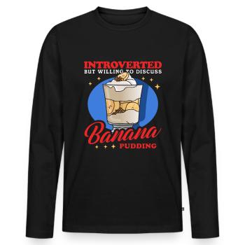 Bananenpudding Bananen-Pudding Geschenk - Männer Premium Bio Langarmshirt - Schwarz - Vorne - Nico (187cm)