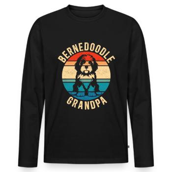 Bernedoodle Grandpa Dog Owner Gift - Men's Premium Organic Long Sleeve Shirt - black - Front - Nico (187cm)