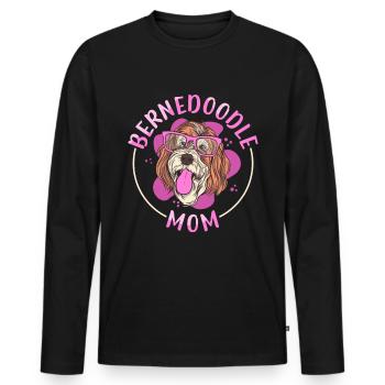 Bernedoodle Mom Dog Owner Dog Mom Gift - Men's Premium Organic Long Sleeve Shirt - black - Front - Nico (187cm)
