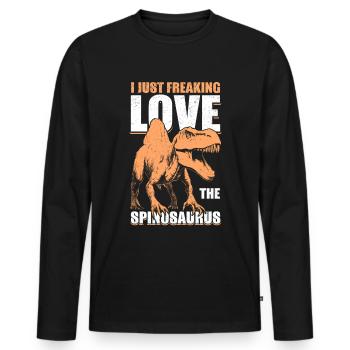 Spinosaurus Dinos dinosaure Dino cadeau - T-shirt manches longues Premium bio Homme - noir - Devant - Nico (187cm)