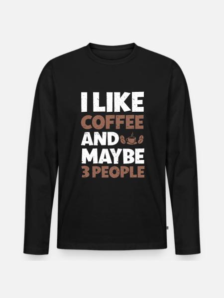 Barista Coffee - Men's Premium Organic Long Sleeve Shirt - black