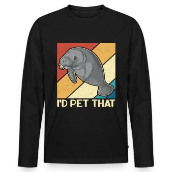 Manatee Manatee Manatee Manatee Gift - Men's Premium Organic Long Sleeve Shirt - black - Front - Nico (187cm)