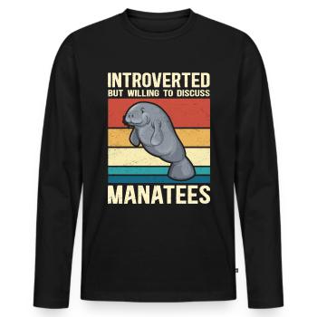 Manatee Manatee Manatee Manatee Manatee Gift - Men's Premium Organic Long Sleeve Shirt - black - Front - Nico (187cm)