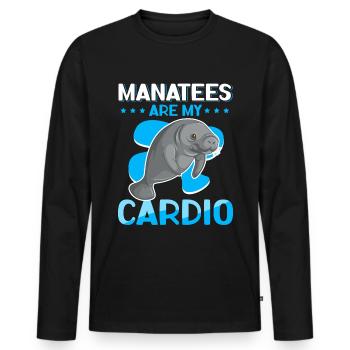 Manatee Manatee Manatee Manatee Gift - Men's Premium Organic Long Sleeve Shirt - black - Front - Nico (187cm)