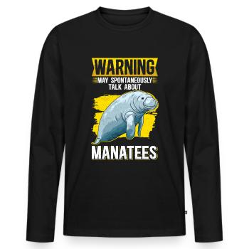 Manatee Manatee Manatee Manatee Gift - Men's Premium Organic Long Sleeve Shirt - black - Front - Nico (187cm)