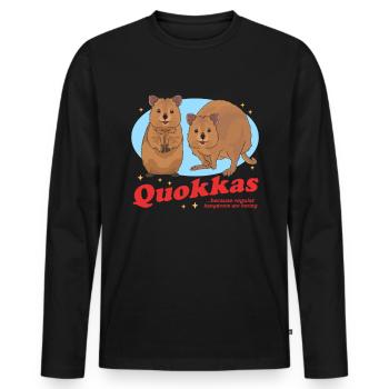 Quokkas Shorttail Kangaroo Cute Quokka Gift - Men's Premium Organic Long Sleeve Shirt - black - Front - Nico (187cm)