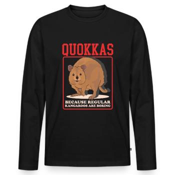 Quokka Short Tail Kangaroo Cute Quokkas Gift - Men's Premium Organic Long Sleeve Shirt - black - Front - Nico (187cm)