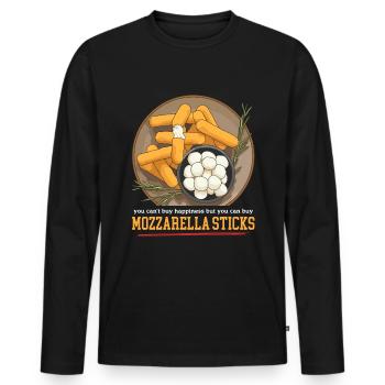 Mozzarella Sticks Käse Mozzarella-Sticks Geschenk - Männer Premium Bio Langarmshirt - Schwarz - Vorne - Nico (187cm)