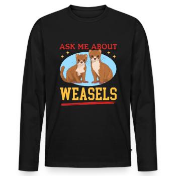 Weasel Hermännchen Mouse Weasel Gift - Men's Premium Organic Long Sleeve Shirt - black - Front - Nico (187cm)