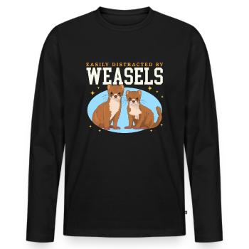 Weasel Hermännchen Dwarf Weasel Gift - Men's Premium Organic Long Sleeve Shirt - black - Front - Nico (187cm)