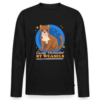 Weasel Dwarf Weasel Hermännchen Gift - Men's Premium Organic Long Sleeve Shirt - black - Front - Nico (187cm)
