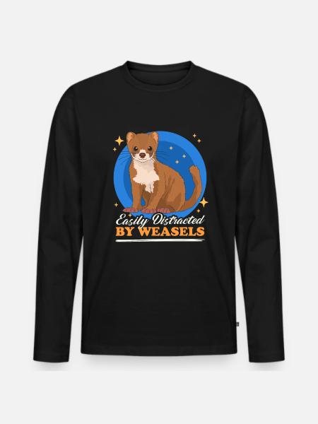 Weasel Dwarf Weasel Hermännchen Gift - Men's Premium Organic Long Sleeve Shirt - black