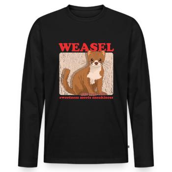 Weasel Mouse Weasel Cute Dwarf Weasel Gift - Men's Premium Organic Long Sleeve Shirt - black - Front - Nico (187cm)