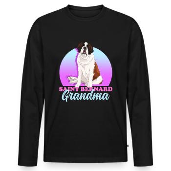 Bernhardiner Oma St. Bernhardshund Hund Geschenk - Männer Premium Bio Langarmshirt - Schwarz - Vorne - Nico (187cm)