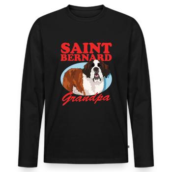 Bernhardiner Opa St. Bernhardshund Geschenk - Männer Premium Bio Langarmshirt - Schwarz - Vorne - Nico (187cm)