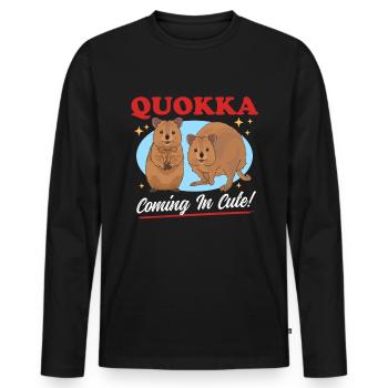 Quokka Short-tailed Kangaroo Quokkas Gift - Men's Premium Organic Long Sleeve Shirt - black - Front - Nico (187cm)