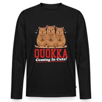 Quokka kangourou à queue courte kangourou cadeau - T-shirt manches longues Premium bio Homme - noir - Devant - Nico (187cm)