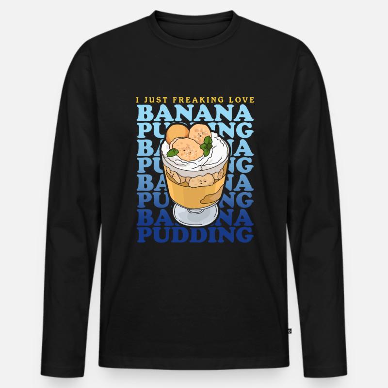Bananenpudding Bananen-Pudding Geschenk - Männer Premium Bio Langarmshirt - Schwarz