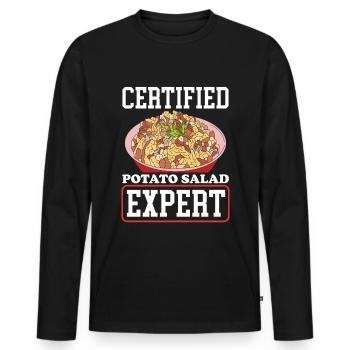 Potato Salad Expert Potato Salad Gift - Men's Premium Organic Long Sleeve Shirt - black - Front - Nico (187cm)