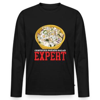 Kartoffelsalat Experte Härdöpfelsalat Geschenk - Männer Premium Bio Langarmshirt - Schwarz - Vorne - Nico (187cm)