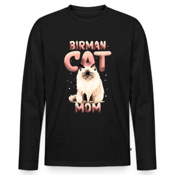 Birma Katzen Mom Birmakatze Birmchen Geschenk - Männer Premium Bio Langarmshirt - Schwarz - Vorne - Nico (187cm)