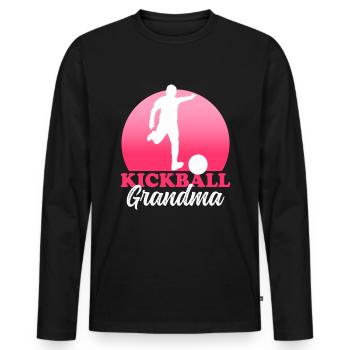 Kickball grand-mère kickballer kickball joueur cadeau - T-shirt manches longues Premium bio Homme - noir - Devant - Nico (187cm)