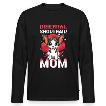 Oriental Shorthair Mom OKH Cat Gift - Men's Premium Organic Long Sleeve Shirt - black - Front - Nico (187cm)