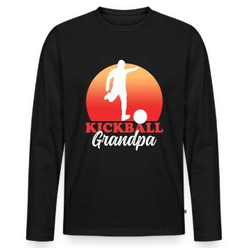 Kickball grand-père Kickballer Kickball joueur cadeau - T-shirt manches longues Premium bio Homme - noir - Devant - Nico (187cm)