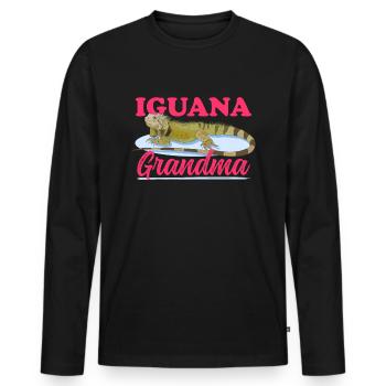 Iguana Granny Lizard Reptile Iguanas Gift - Men's Premium Organic Long Sleeve Shirt - black - Front - Nico (187cm)