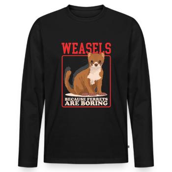 Weasel Mouse Weasel Hermännchen Gift - Men's Premium Organic Long Sleeve Shirt - black - Front - Nico (187cm)