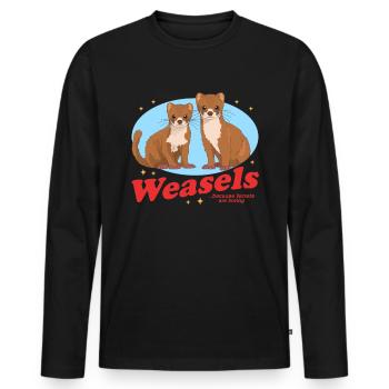 Weasel Hermännchen Mouse Weasel Gift - Men's Premium Organic Long Sleeve Shirt - black - Front - Nico (187cm)
