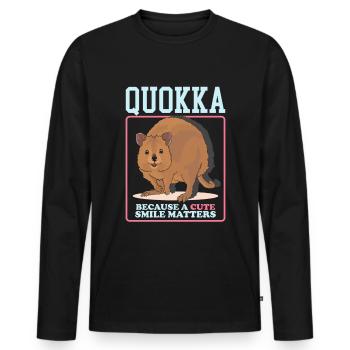 Quokka Short-tailed Kangaroo Quokkas Gift - Men's Premium Organic Long Sleeve Shirt - black - Front - Nico (187cm)