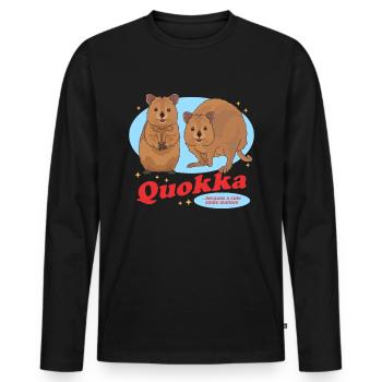 Quokka kangourous kangourou à queue courte cadeau - T-shirt manches longues Premium bio Homme - noir - Devant - Nico (187cm)