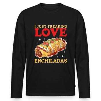 Enchilada Food Lover Enchiladas Gift - Men's Premium Organic Long Sleeve Shirt - black - Front - Nico (187cm)