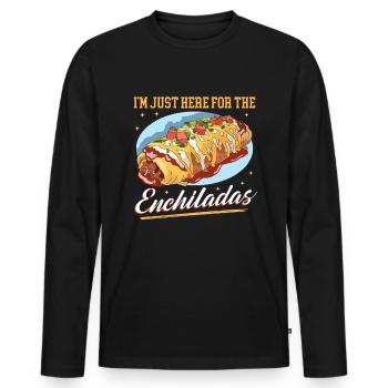 Eating Enchilada | Lover Enchiladas Gift - Men's Premium Organic Long Sleeve Shirt - black - Front - Nico (187cm)
