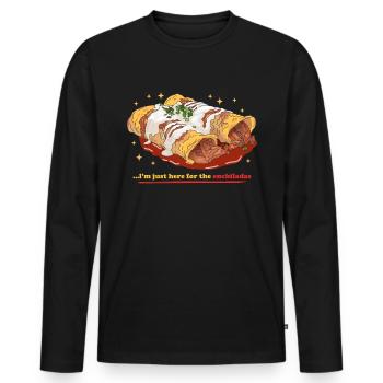 Eating Enchiladas | Lover Enchilada Gift - Men's Premium Organic Long Sleeve Shirt - black - Front - Nico (187cm)
