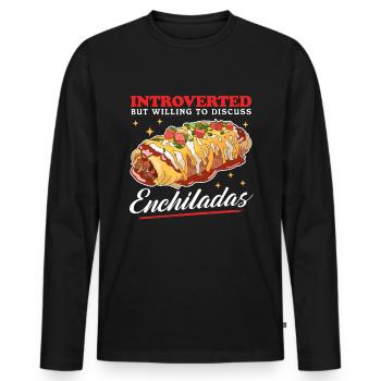 Enchilada Lover | Food Enchiladas Gift - Men's Premium Organic Long Sleeve Shirt - black - Front - Nico (187cm)