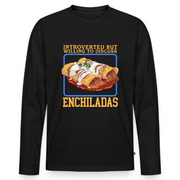 Enchiladas Lover | Food Enchilada Gift - Men's Premium Organic Long Sleeve Shirt - black - Front - Nico (187cm)