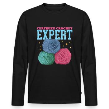 Crochet Expert au Crochet Crochet Crochet Cadeau - T-shirt manches longues Premium bio Homme - noir - Devant - Nico (187cm)