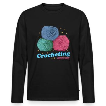 Crochet crochet crochet crochet cadeau - T-shirt manches longues Premium bio Homme - noir - Devant - Nico (187cm)