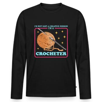 Crochet Crochet Cadeau - T-shirt manches longues Premium bio Homme - noir - Devant - Nico (187cm)