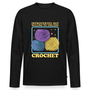 Crochet au Crochet | Crochet Crochet Cadeau - T-shirt manches longues Premium bio Homme - noir - Devant - Nico (187cm)