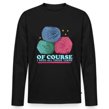 Crochet au Crochet | Crochet Crochet Cadeau - T-shirt manches longues Premium bio Homme - noir - Devant - Nico (187cm)