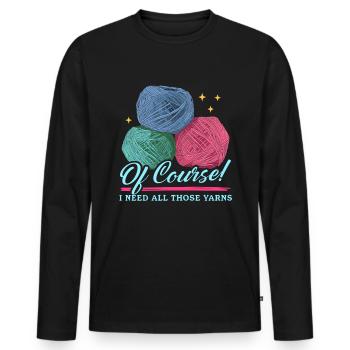 Crochet au Crochet | Crochet Crochet Cadeau - T-shirt manches longues Premium bio Homme - noir - Devant - Nico (187cm)