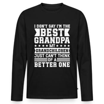 Opa Geschenke Bester Opa Geschenkidee - Männer Premium Bio Langarmshirt - Schwarz - Vorne - Nico (187cm)